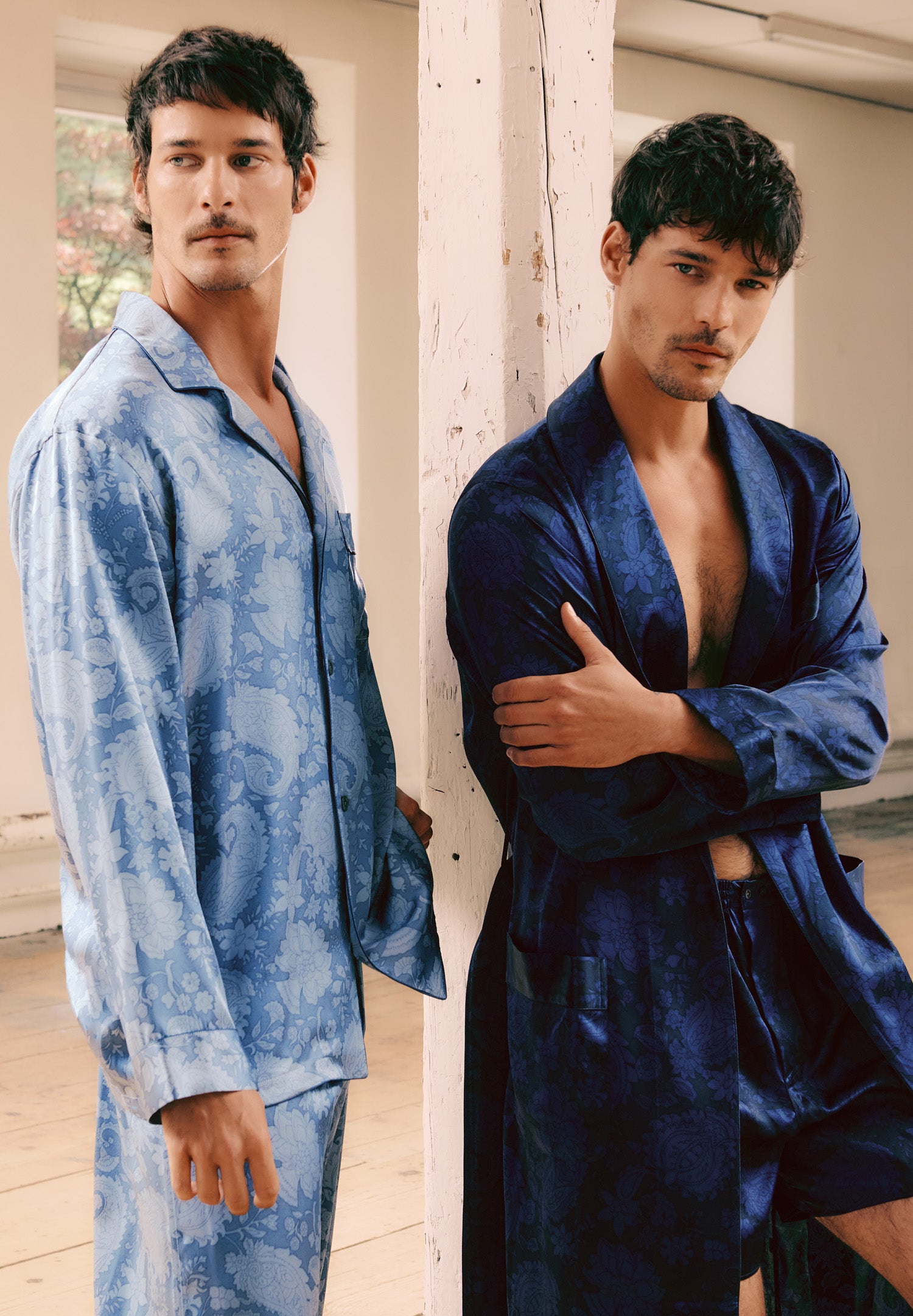 Silk Nightwear | Boxer Shorts - paisley dark blue – Bild 3