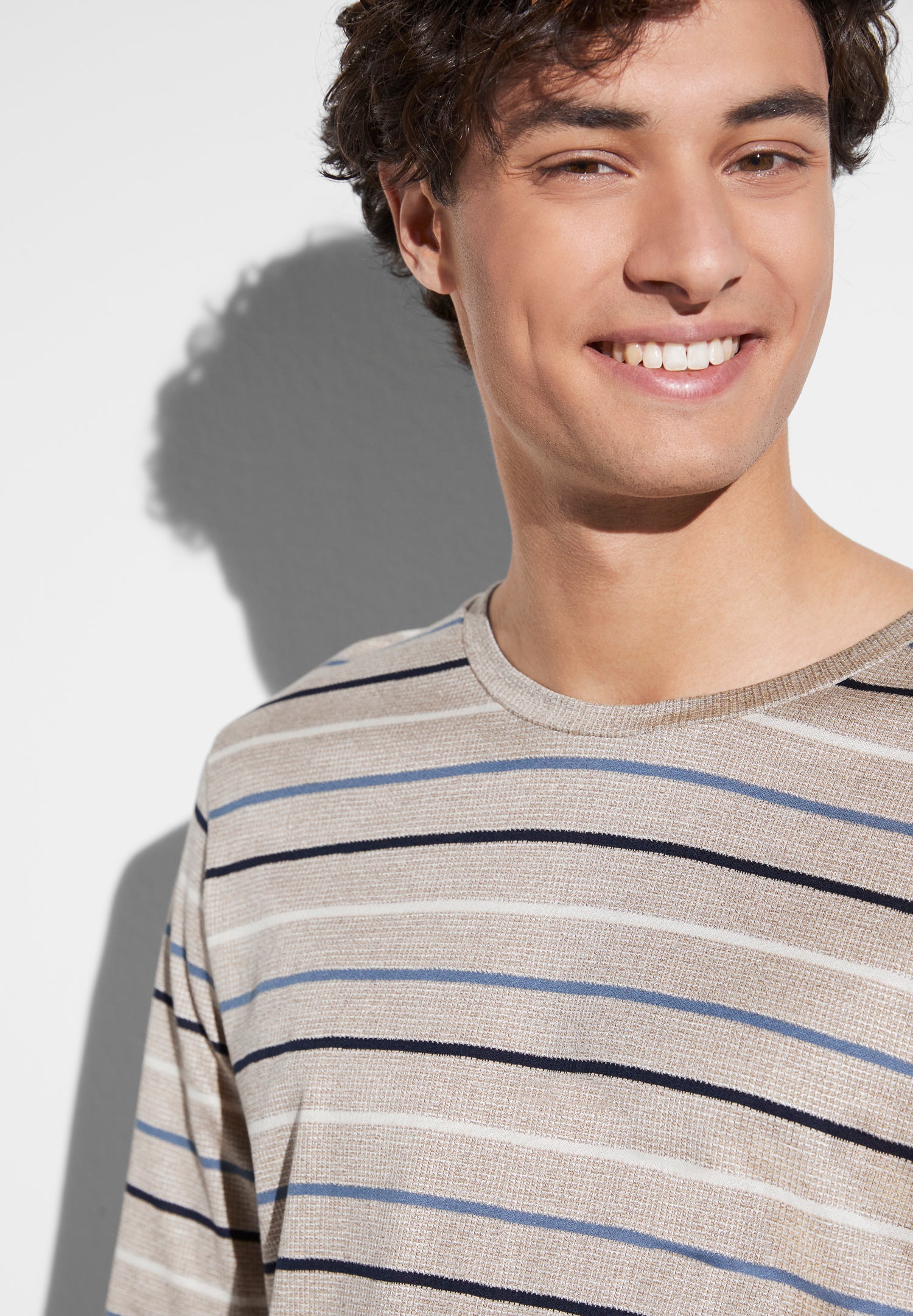 Silk/Cotton Stripes X Sea Island | Pyjama lang - teak – Bild 2