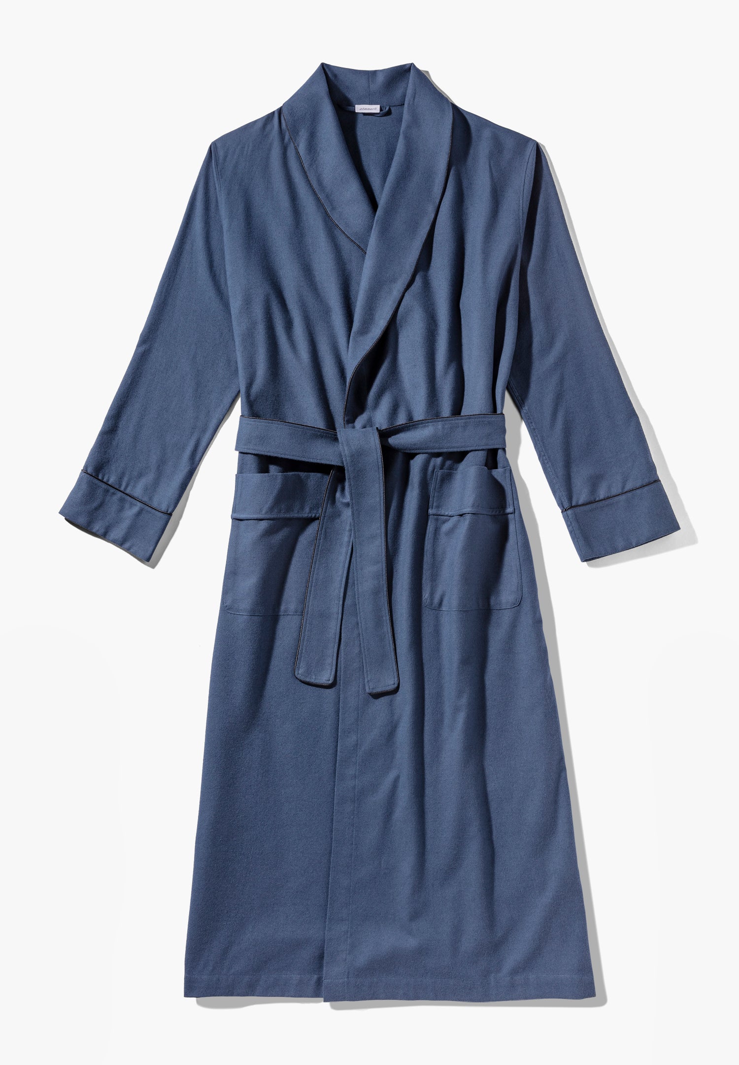 Cozy Flannel | Morgenmantel lang - navy - Image 4