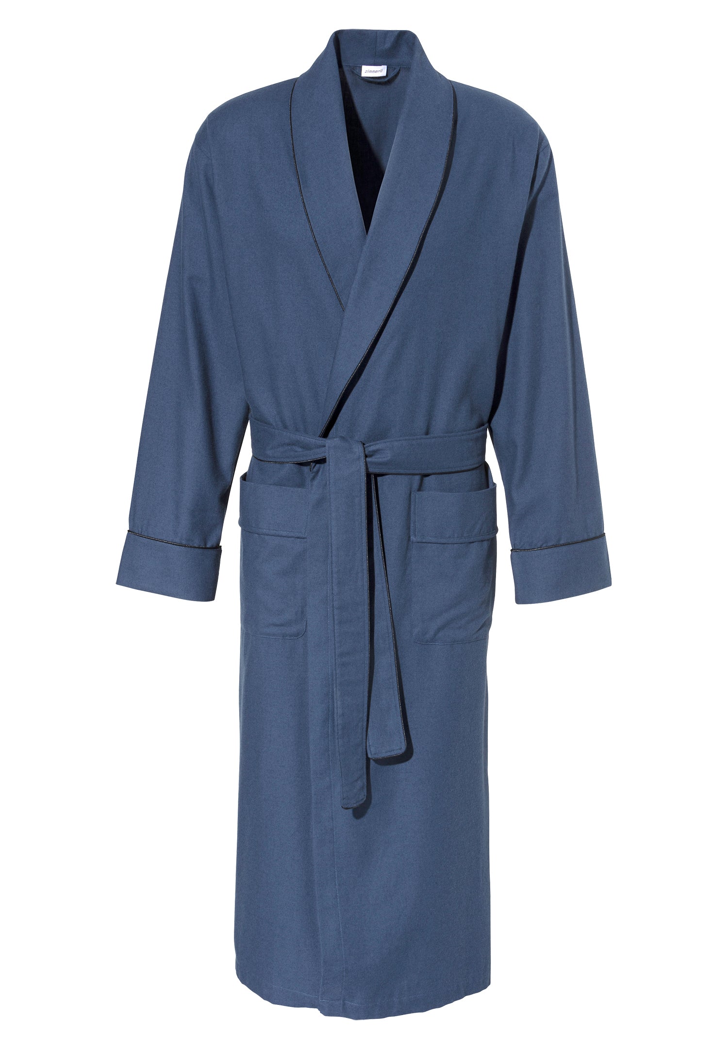 Cozy Flannel | Morgenmantel lang - navy - Image 5