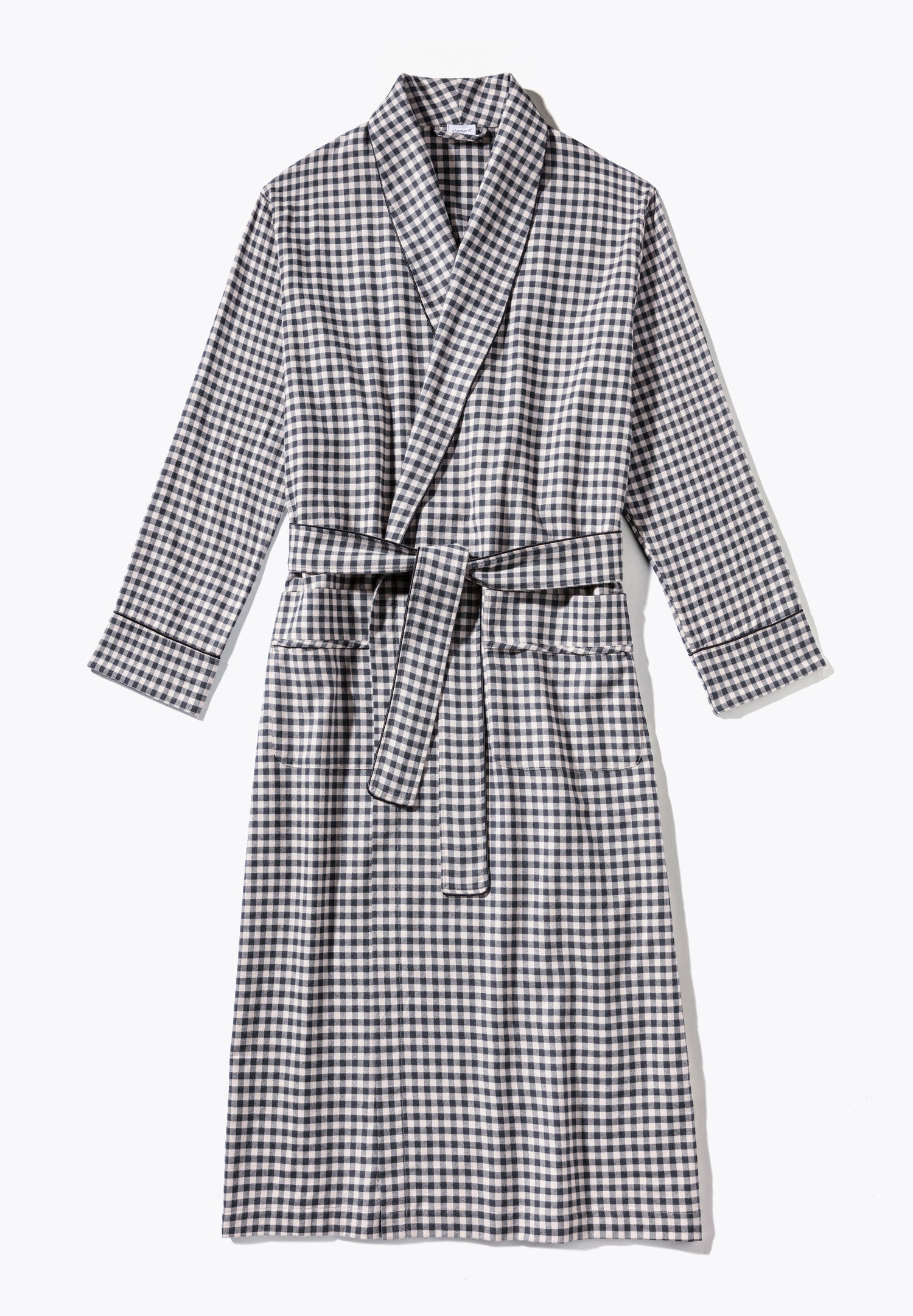 Cozy Flannel | Morgenmantel lang - oat check - Image 4