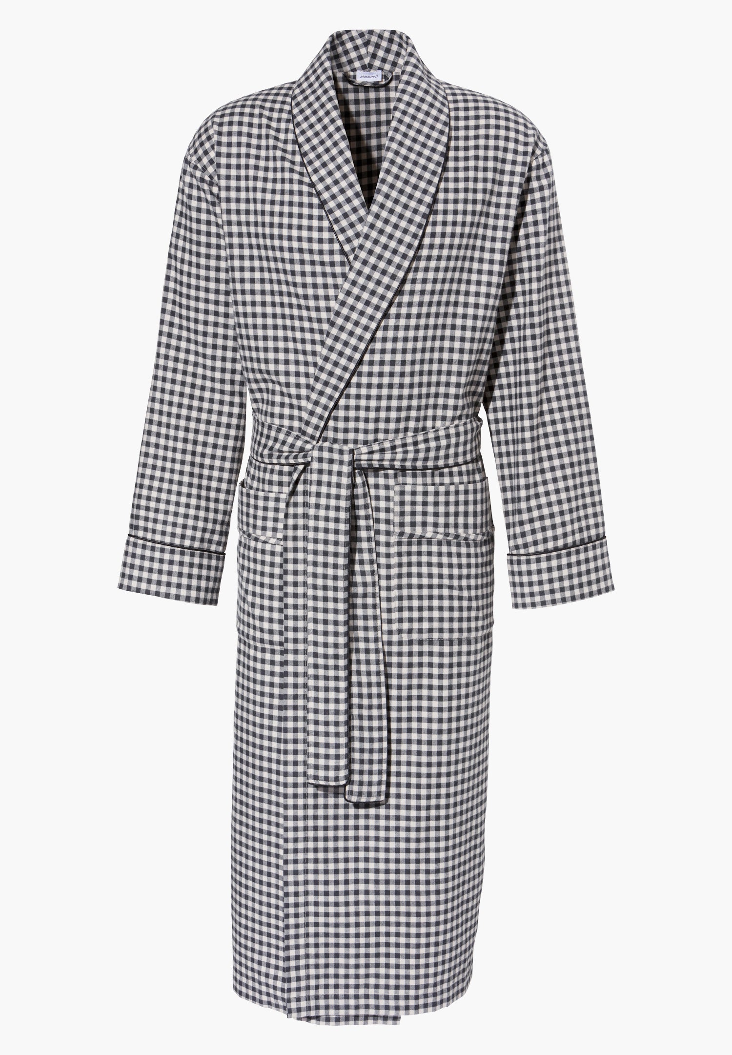 Cozy Flannel | Morgenmantel lang - oat check - Image 5