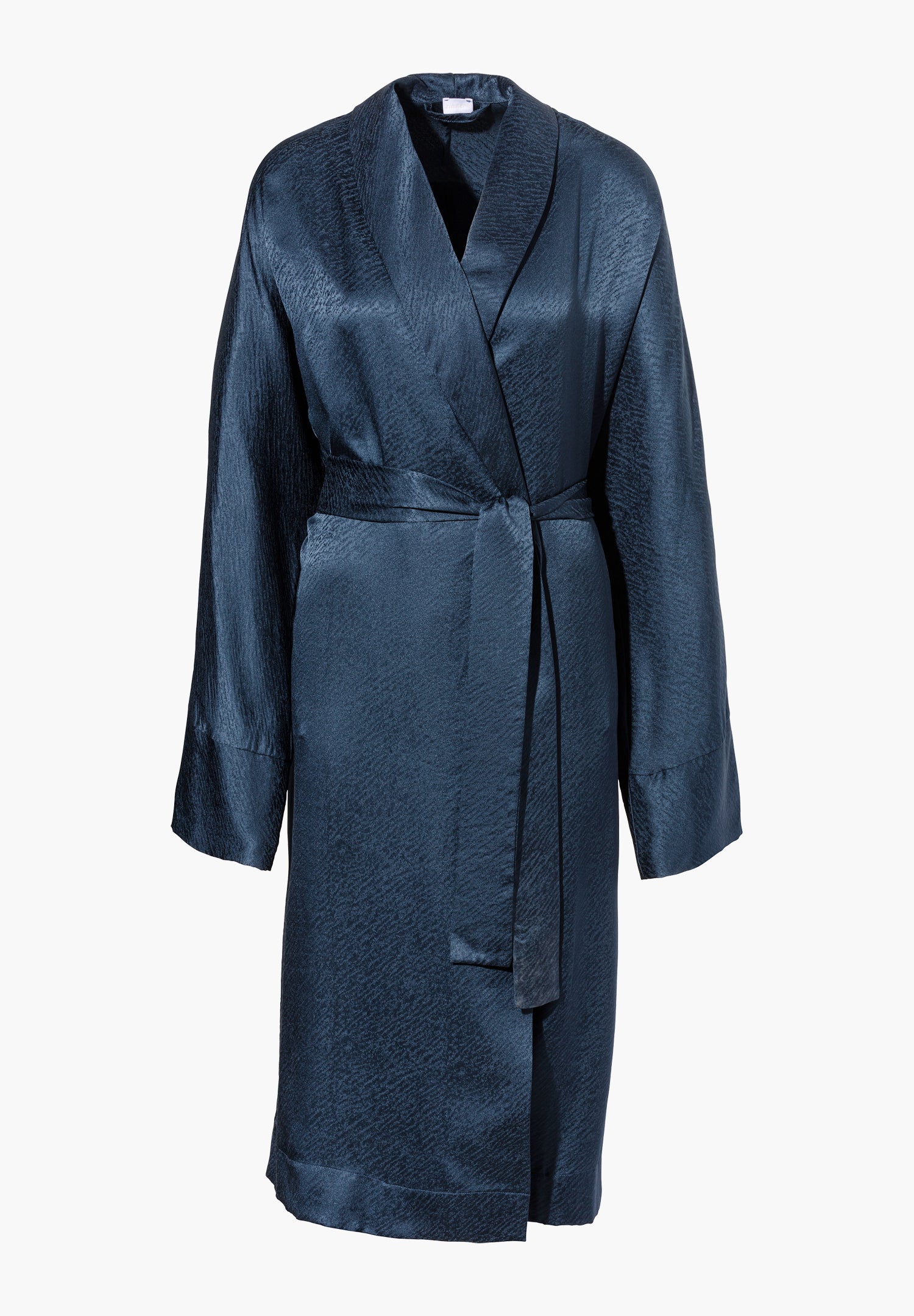 Luxury Silk | Morgenmantel lang - midnight navy - Image 4