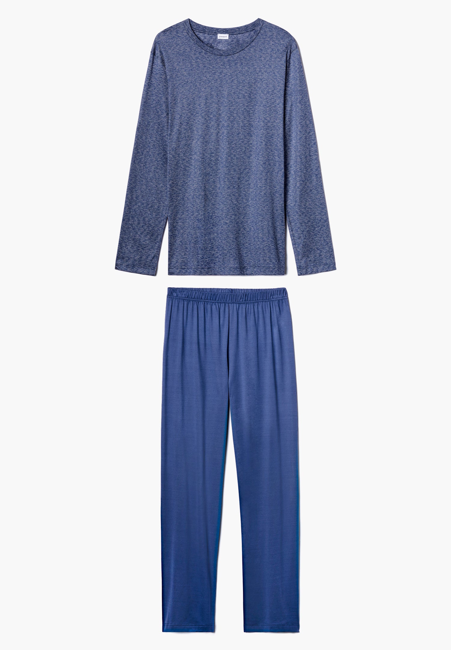 Cotton/Silk Stripes | Pyjama lang - blue stripes – Bild 3