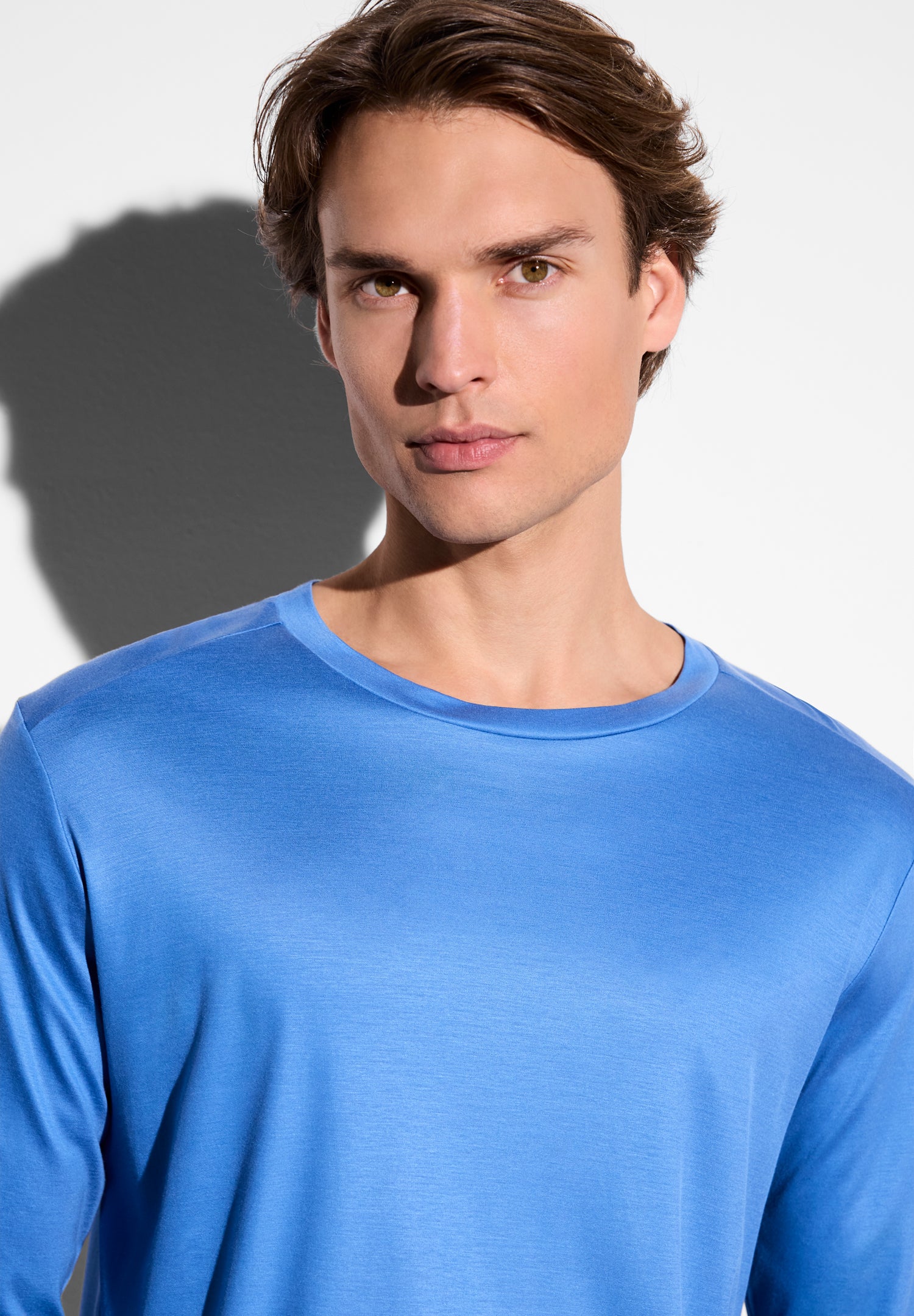 Sustainable Luxury | T-Shirt langarm - cadet blue - Image 3