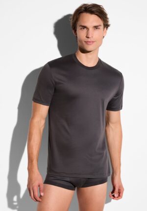 Sea Island | T-Shirt kurzarm, Rundhals - espresso