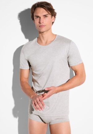 Sea Island Limited | T-Shirt kurzarm, Rundhals schmaler Kragen - grey mélange