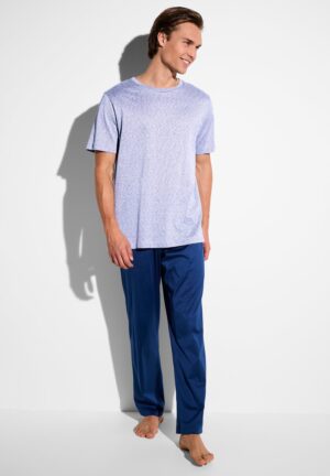 Filodiscozia | Pyjama lang kurzarm - geo grey blue
