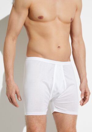 Royal Classic | Boxer, mit Eingriff, superfein - weiss