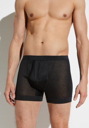 Royal Classic | Boxer Brief, mit Eingriff, superfein - schwarz
