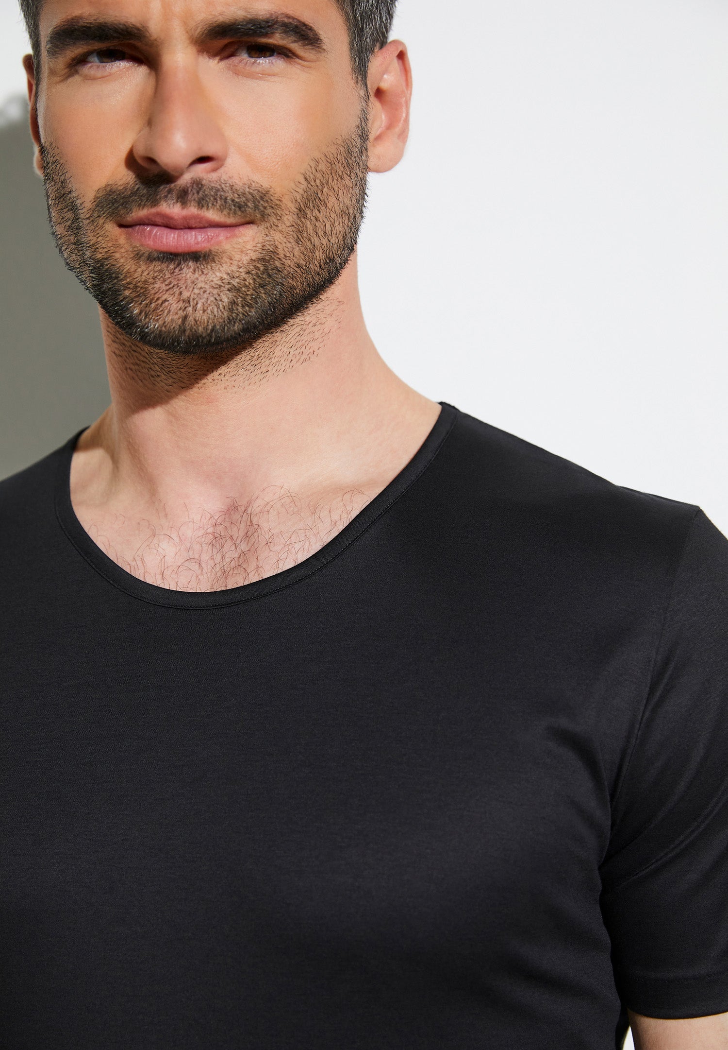 Sea Island | T-Shirt kurzarm, Rundhals schmaler Kragen - schwarz - Image 2