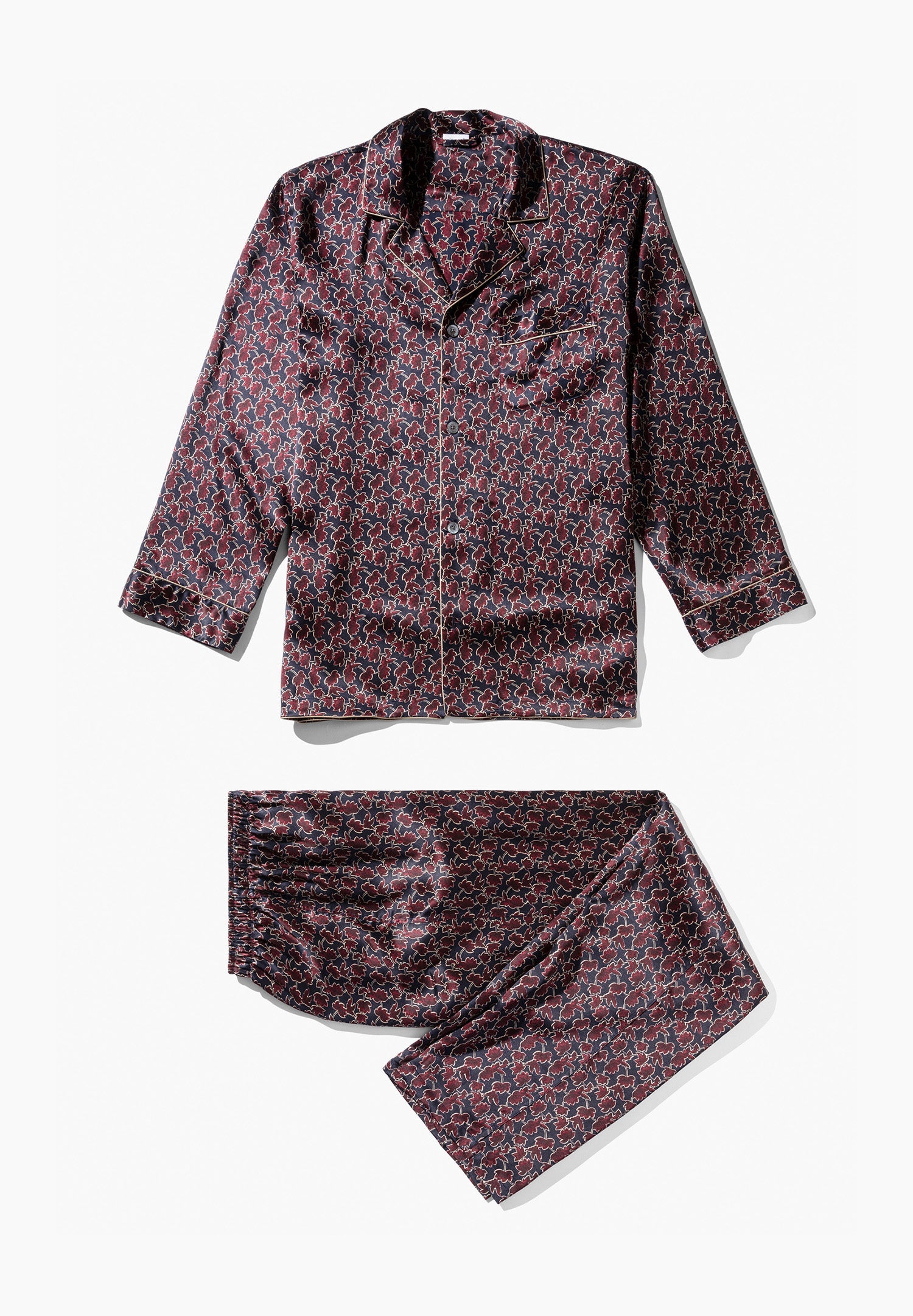 Silk Nightwear | Pyjama lang - leaves – Bild 3