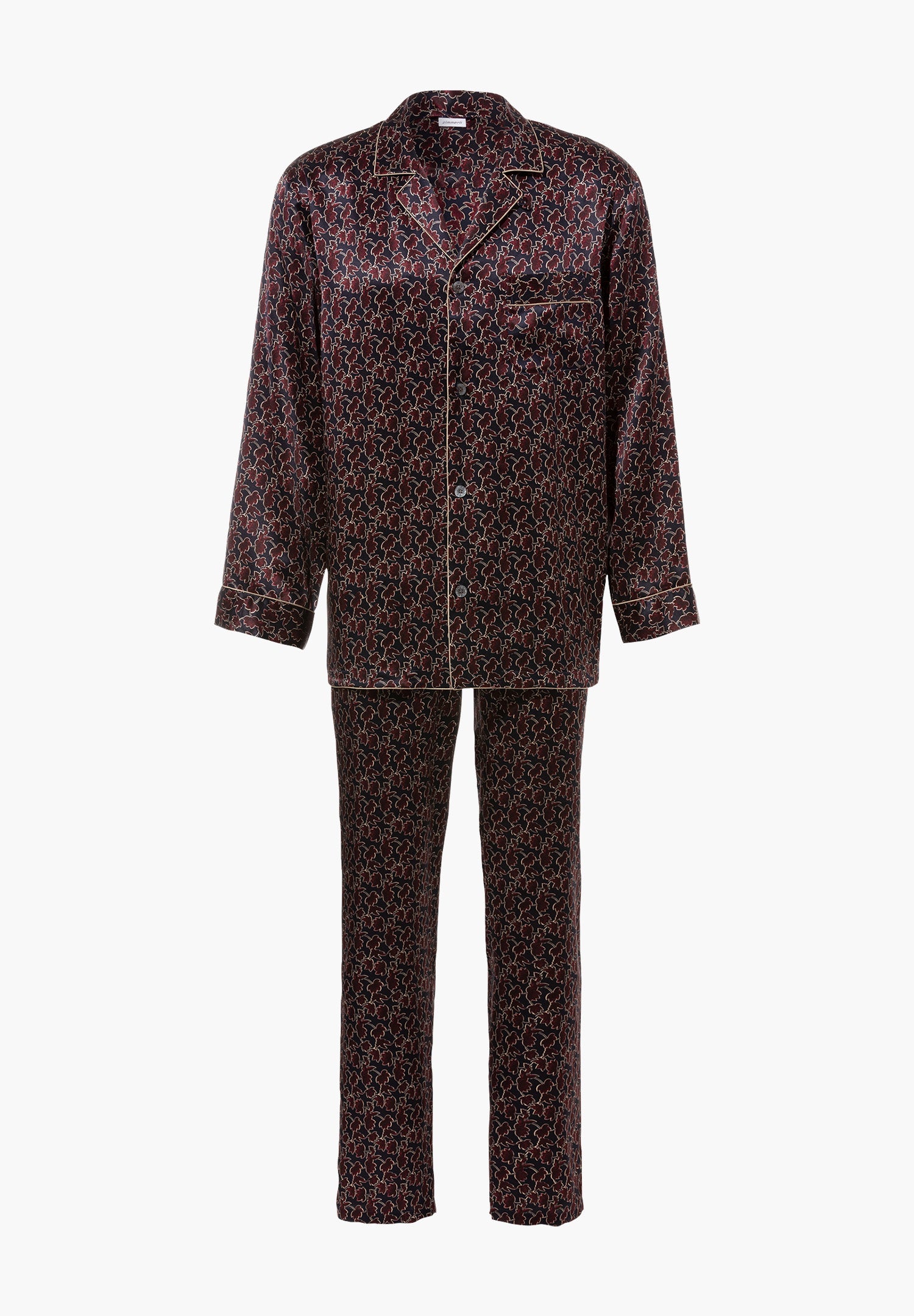 Silk Nightwear | Pyjama lang - leaves – Bild 4