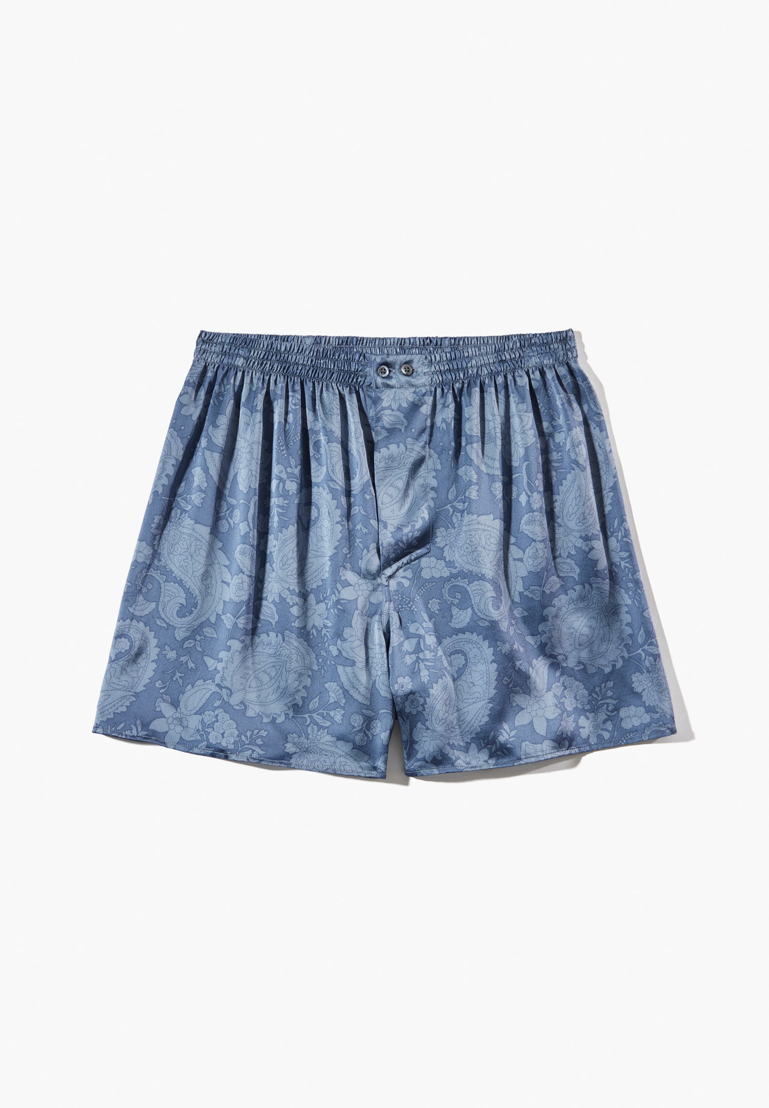 Silk Nightwear | Boxer Shorts - paisley blue – Bild 3