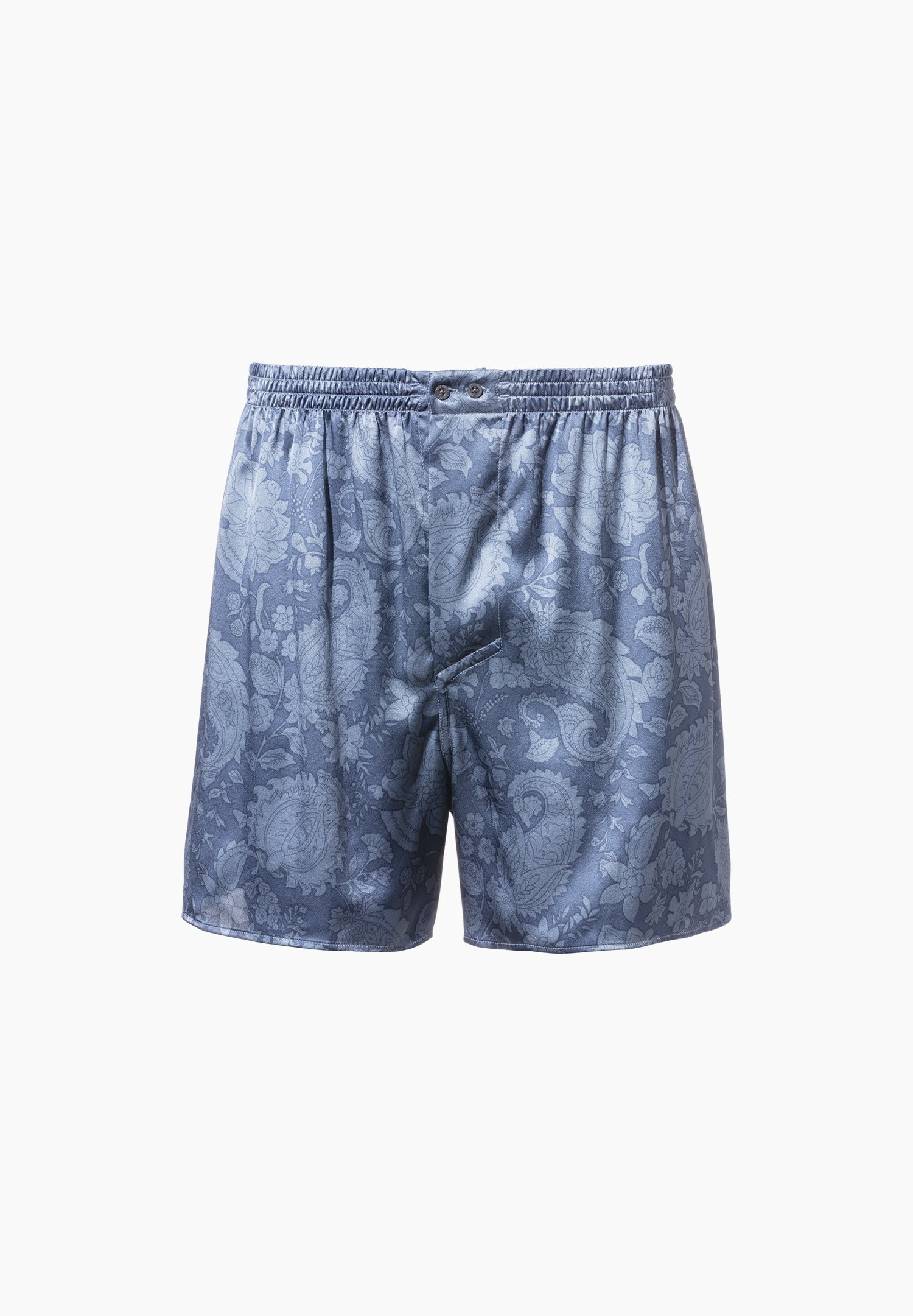 Silk Nightwear | Boxer Shorts - paisley blue – Bild 4