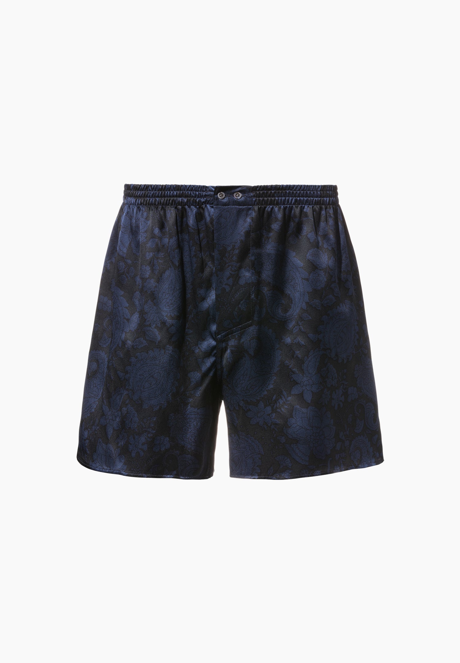 Silk Nightwear | Boxer Shorts - paisley dark blue – Bild 5