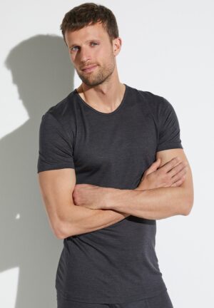 Wool & Silk | T-Shirt kurzarm - charcoal