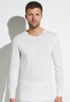 Wool & Silk | T-Shirt langarm - écru