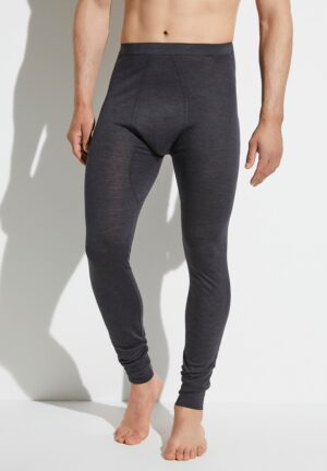 Wool & Silk | Lange Unterhose - charcoal