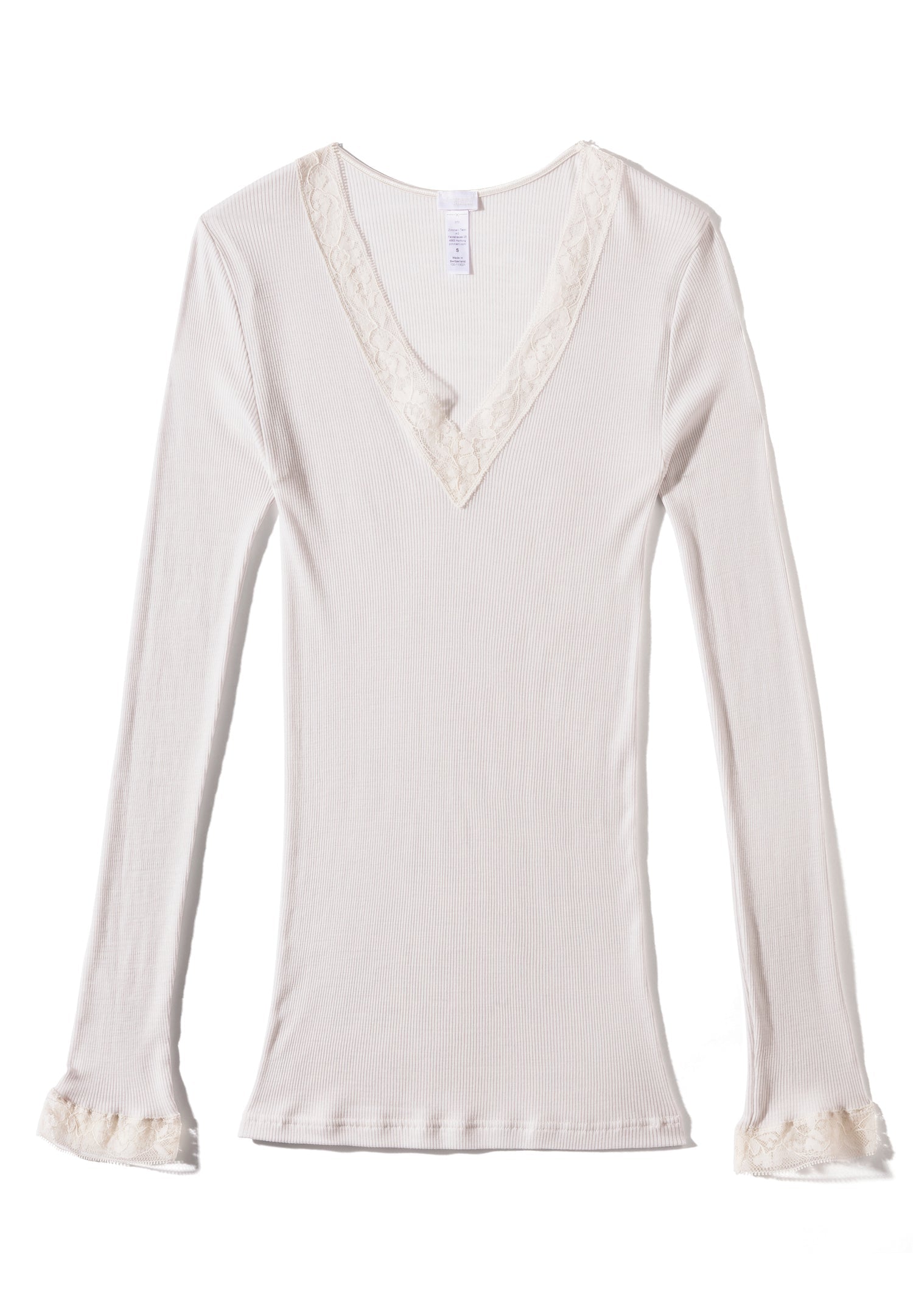 Wool & Silk | T-Shirt langarm V-Ausschnitt - dove - Image 6