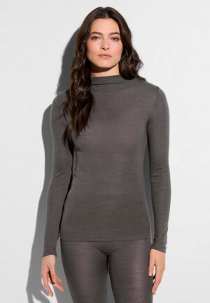 Wool & Silk | T-Shirt langarm - mink